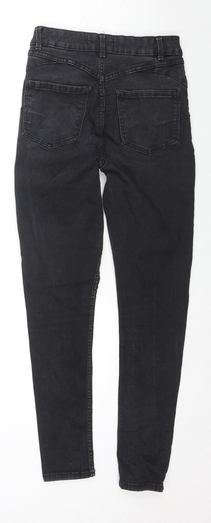 New Look Womens Black Cotton Skinny Jeans Size 10 L27 in Regular Zip