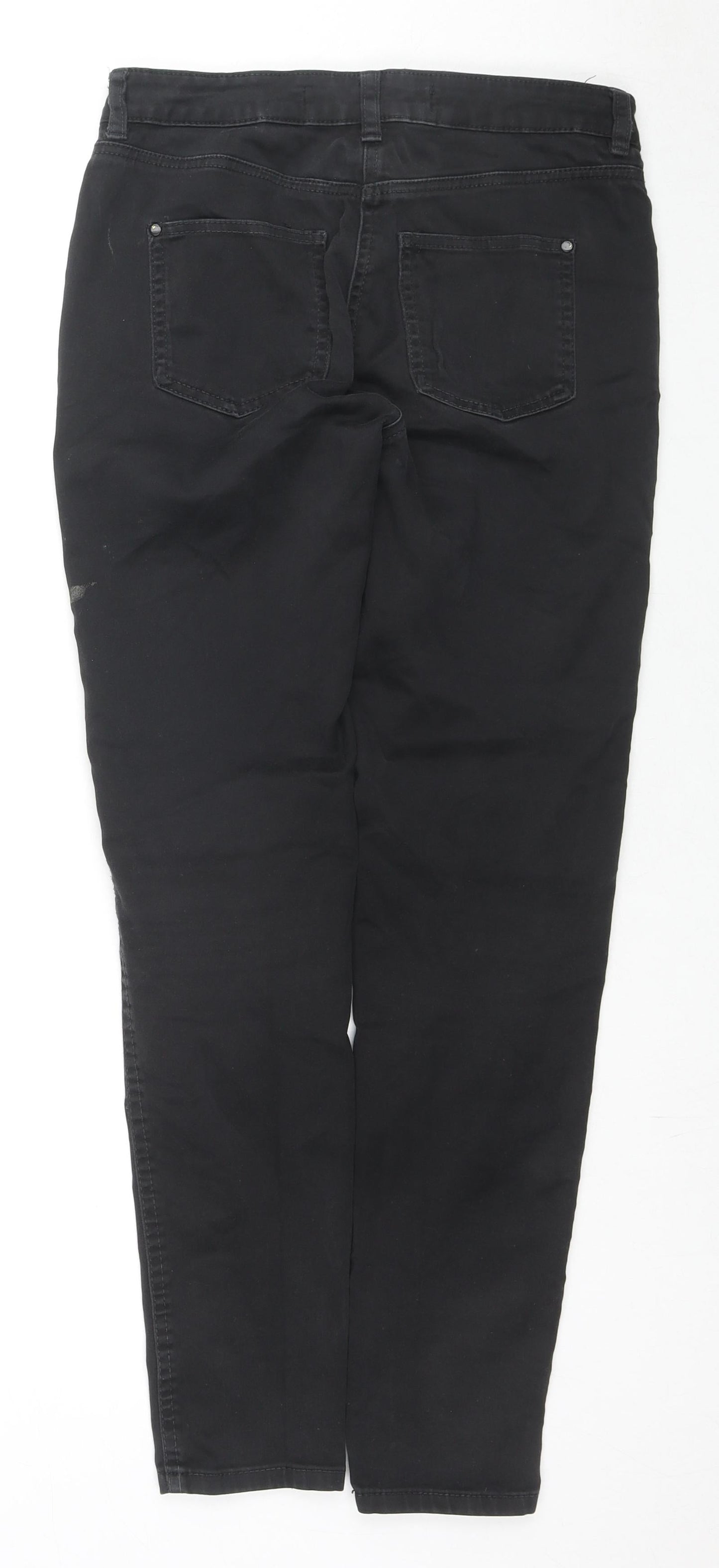 NEXT Womens Black Cotton Skinny Jeans Size 8 L27 in Regular Zip