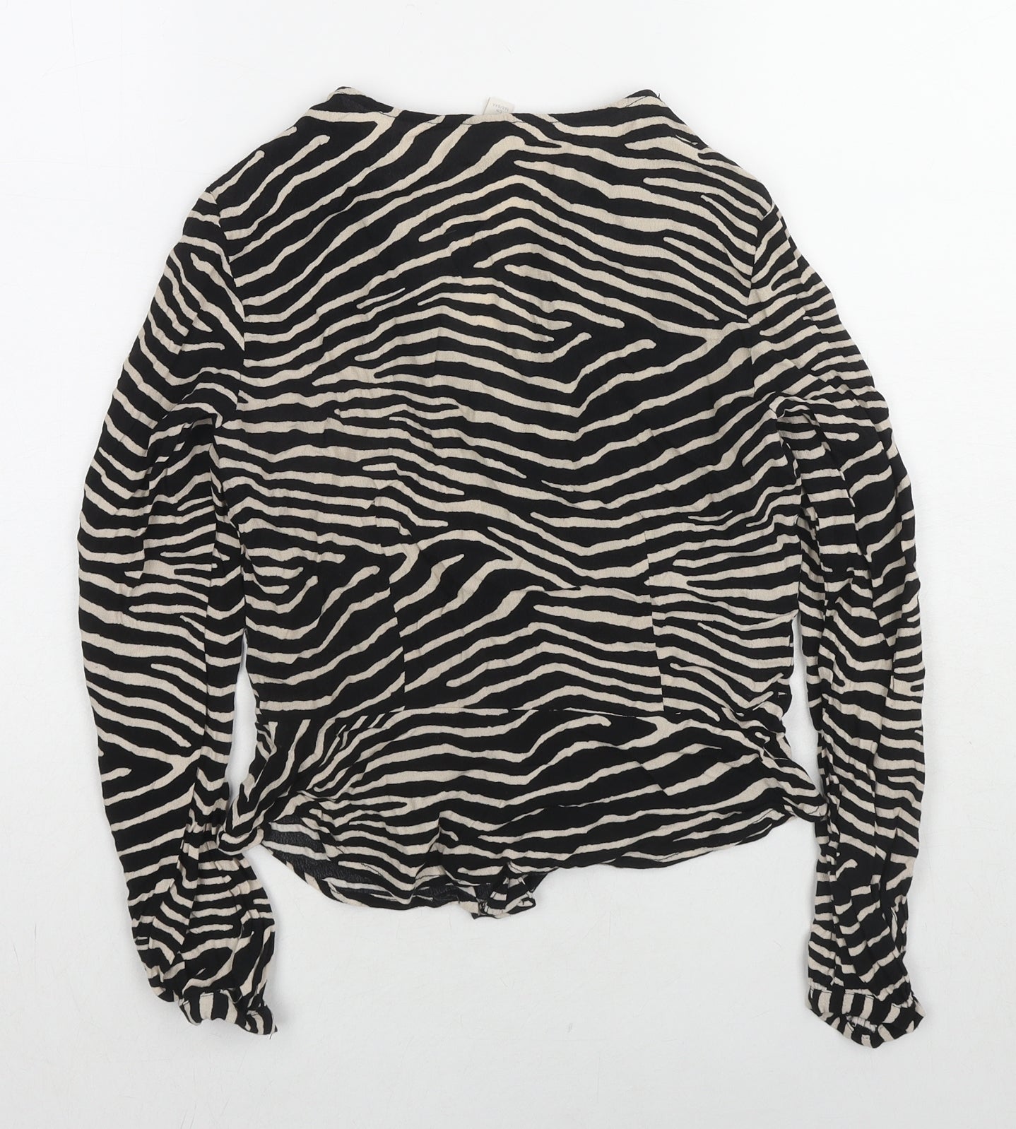 Womens UK Size 8 H&M Black Basic Button-Up