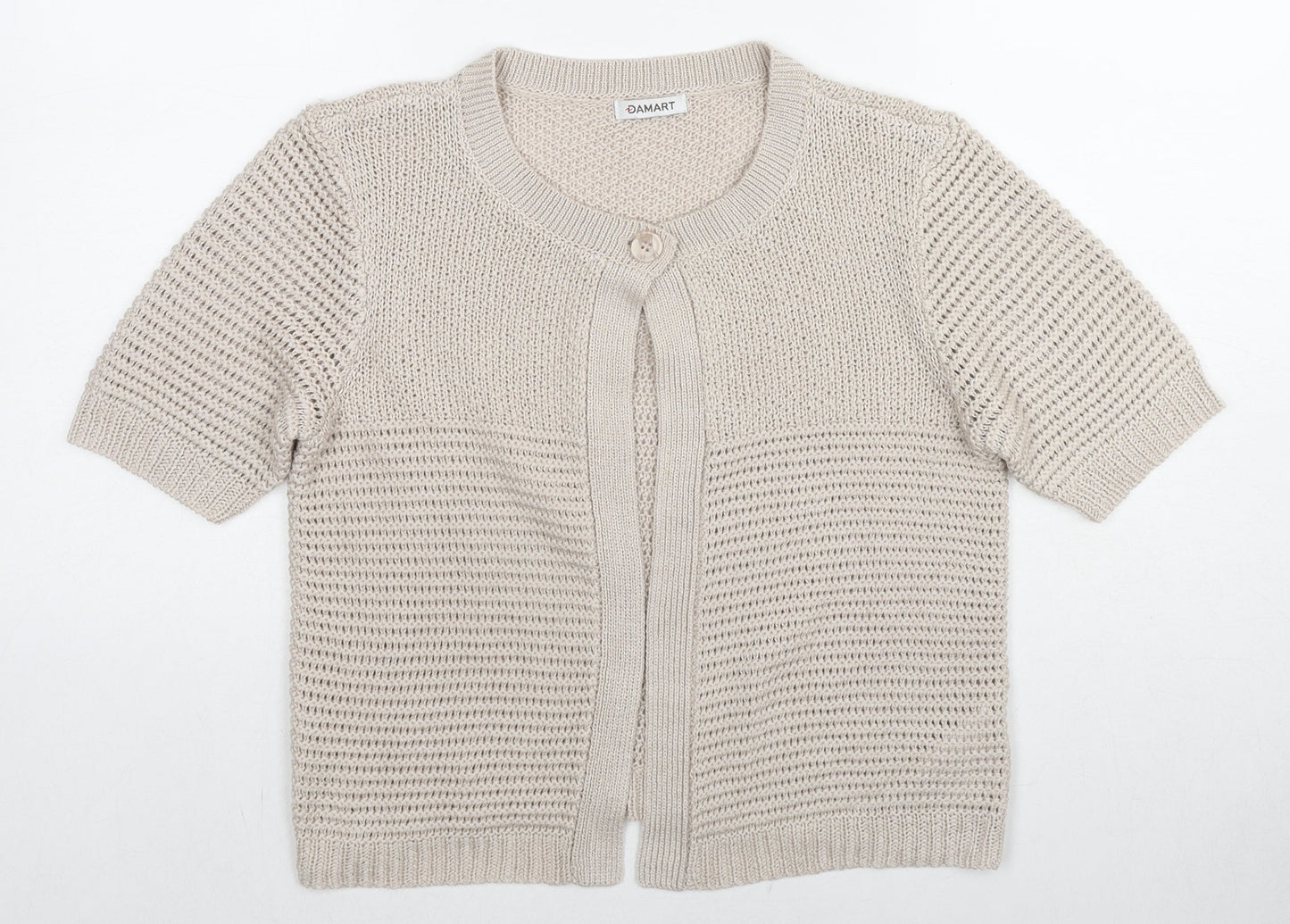 Womens UK Size 10 Damart Beige Cardigan Jumper