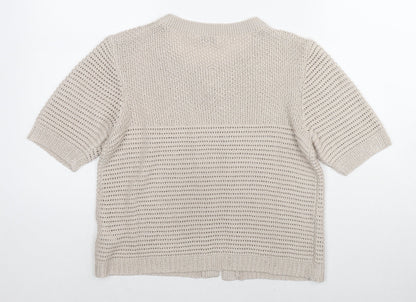 Womens UK Size 10 Damart Beige Cardigan Jumper