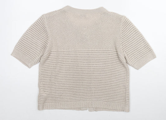 Womens UK Size 10 Damart Beige Cardigan Jumper