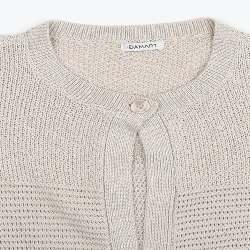 Womens UK Size 10 Damart Beige Cardigan Jumper
