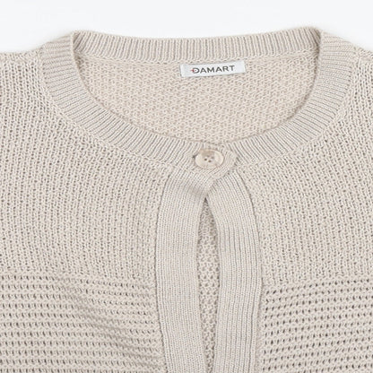 Womens UK Size 10 Damart Beige Cardigan Jumper