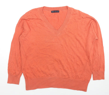 Womens UK Size M Marks and Spencer Orange Pullover Jumper