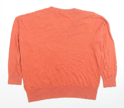 Womens UK Size M Marks and Spencer Orange Pullover Jumper