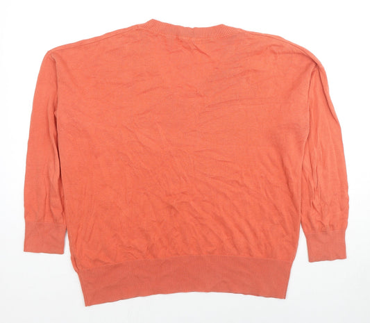 Womens UK Size M Marks and Spencer Orange Pullover Jumper