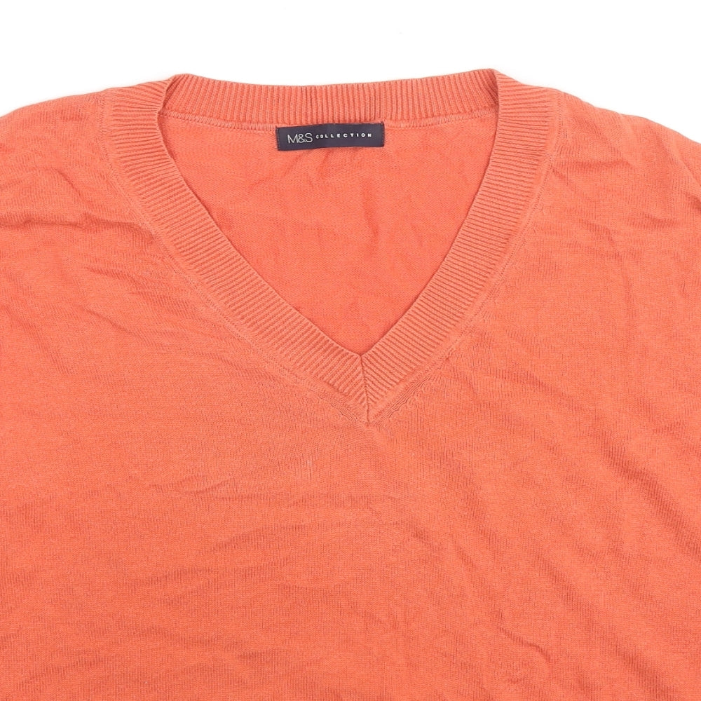 Womens UK Size M Marks and Spencer Orange Pullover Jumper