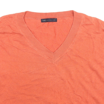 Womens UK Size M Marks and Spencer Orange Pullover Jumper