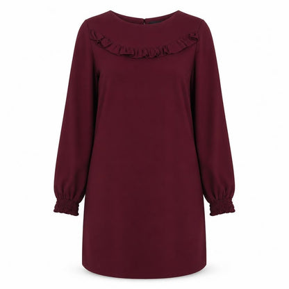 Dorothy Perkins Womens Red Polyester Shift Size 14 Boat Neck Button