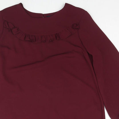 Dorothy Perkins Womens Red Polyester Shift Size 14 Boat Neck Button