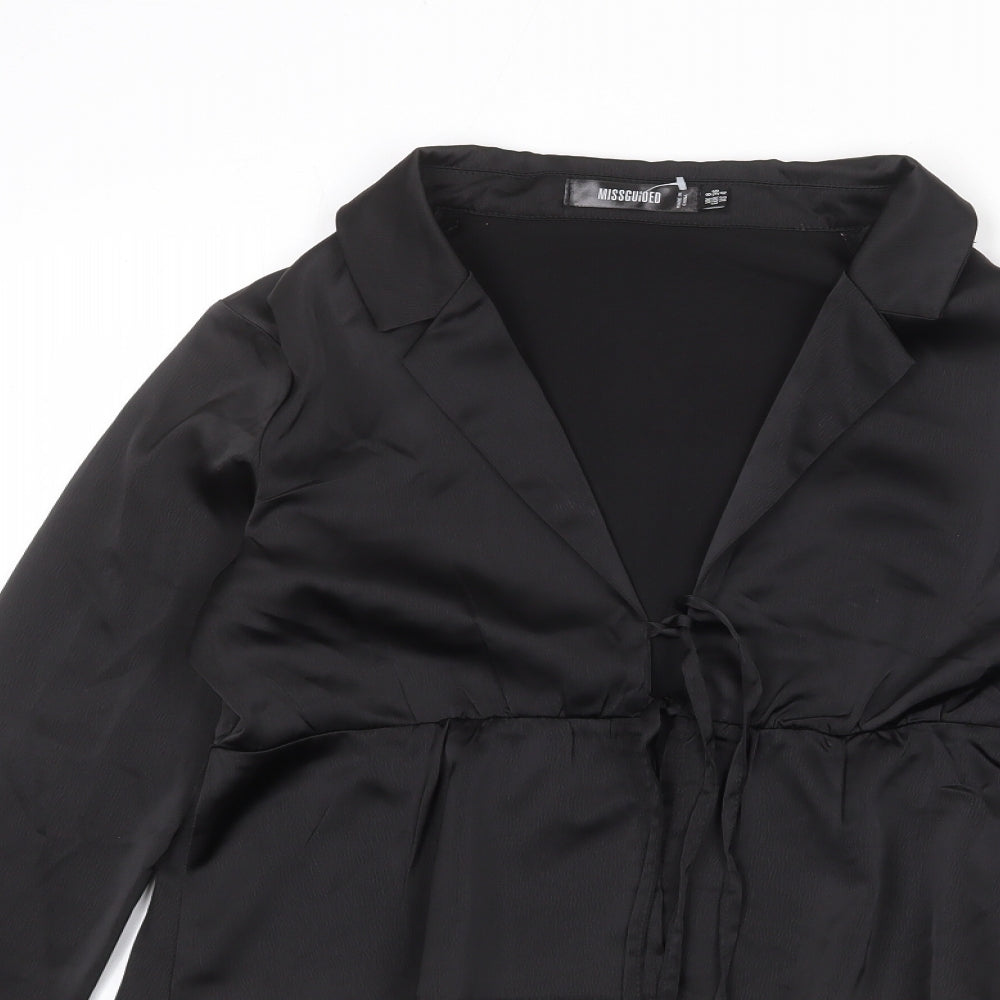 Womens UK Size 8 Missguided Black Basic Blouse