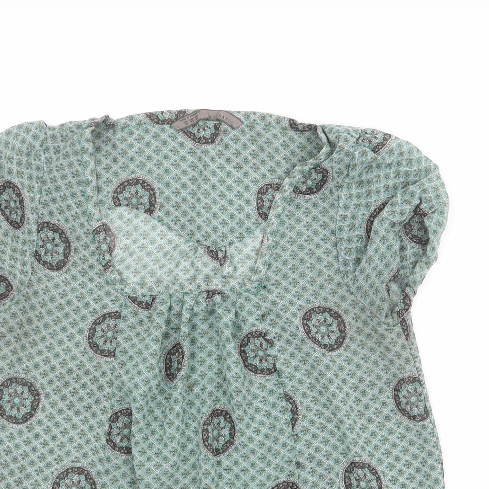 Womens UK Size S Zara Multicoloured Basic T-Shirt