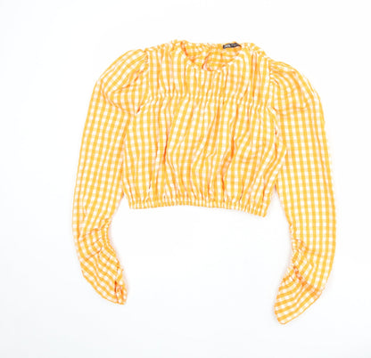 Womens UK Size S Zara Orange Basic Blouse