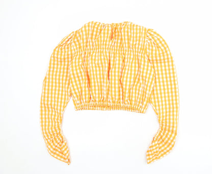 Womens UK Size S Zara Orange Basic Blouse
