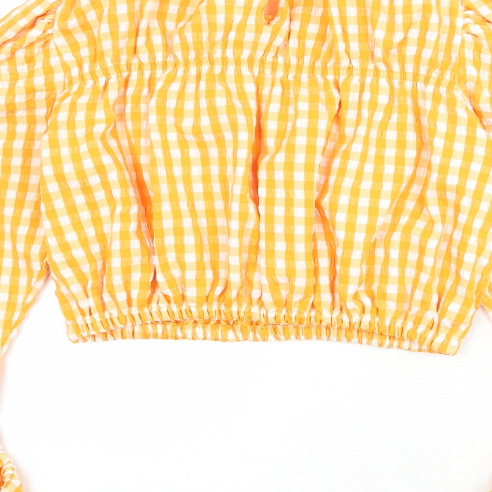 Womens UK Size S Zara Orange Basic Blouse