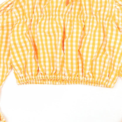 Womens UK Size S Zara Orange Basic Blouse