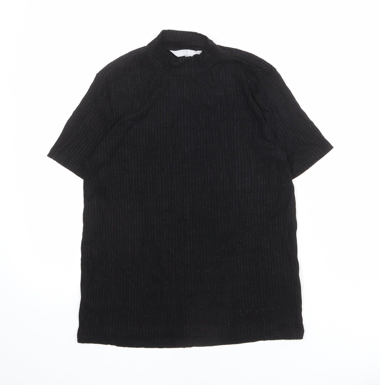 Womens UK Size 12 Red Herring Black Basic T-Shirt