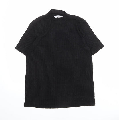 Womens UK Size 12 Red Herring Black Basic T-Shirt