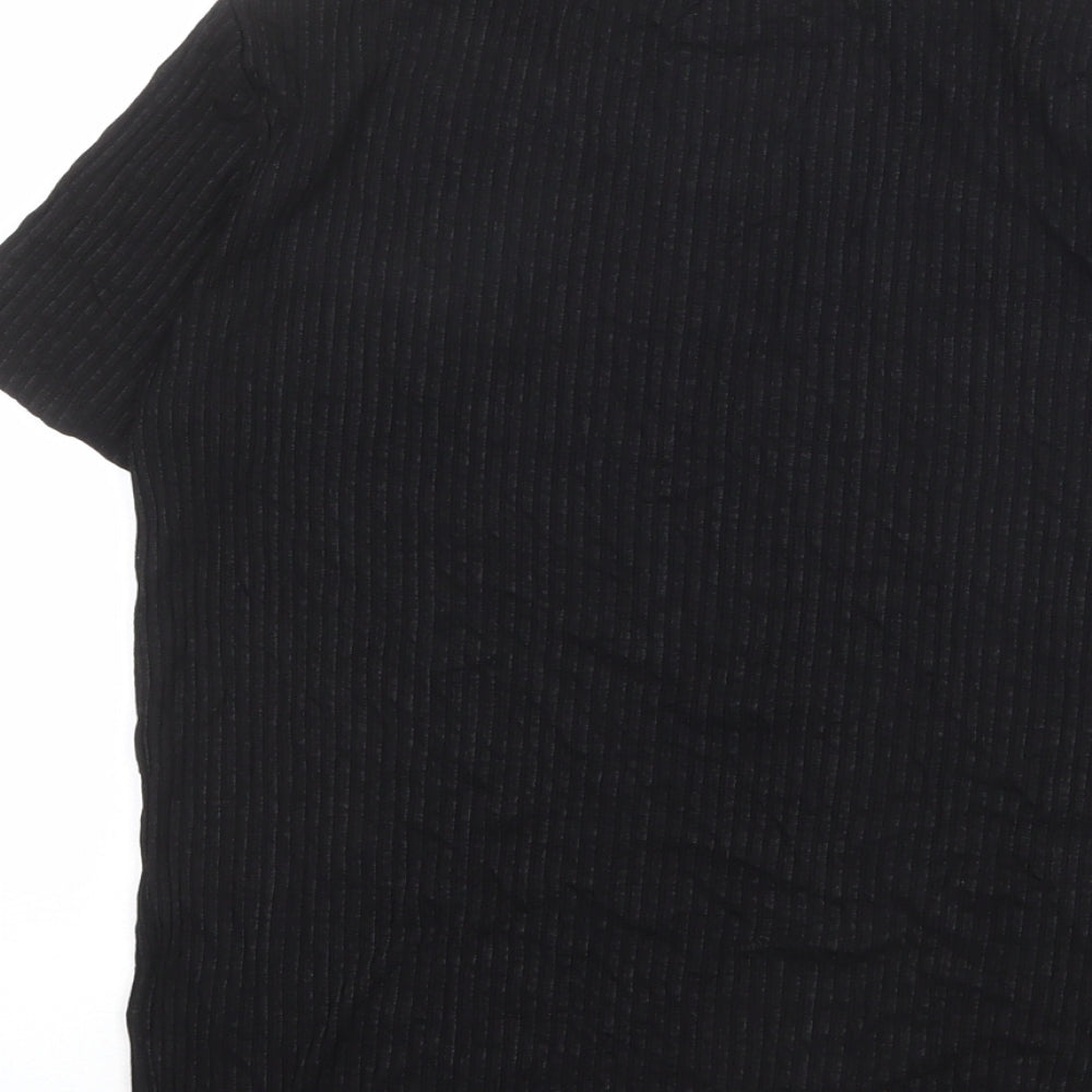 Womens UK Size 12 Red Herring Black Basic T-Shirt