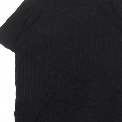 Womens UK Size 12 Red Herring Black Basic T-Shirt