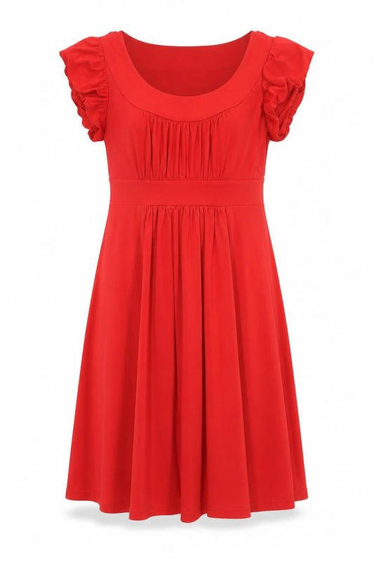 Mariko Womens Red Polyester Trapeze & Swing Size 8 Round Neck Pullover