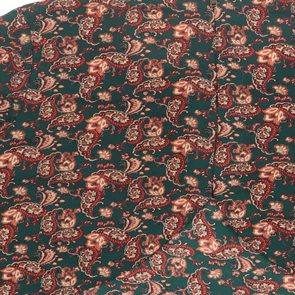FOREVER 21 Womens Green Paisley Polyester Basic Blouse Size M Round Neck