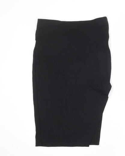 River Island Womens Black Viscose Straight & Pencil Skirt Size 8 Zip