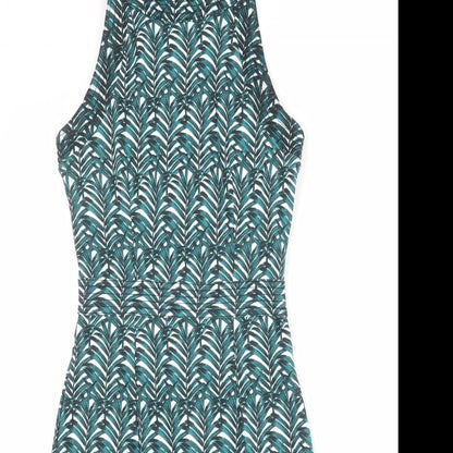 H&M Womens Multicoloured Geometric Polyester Bodycon Size XS Round Neck Zip