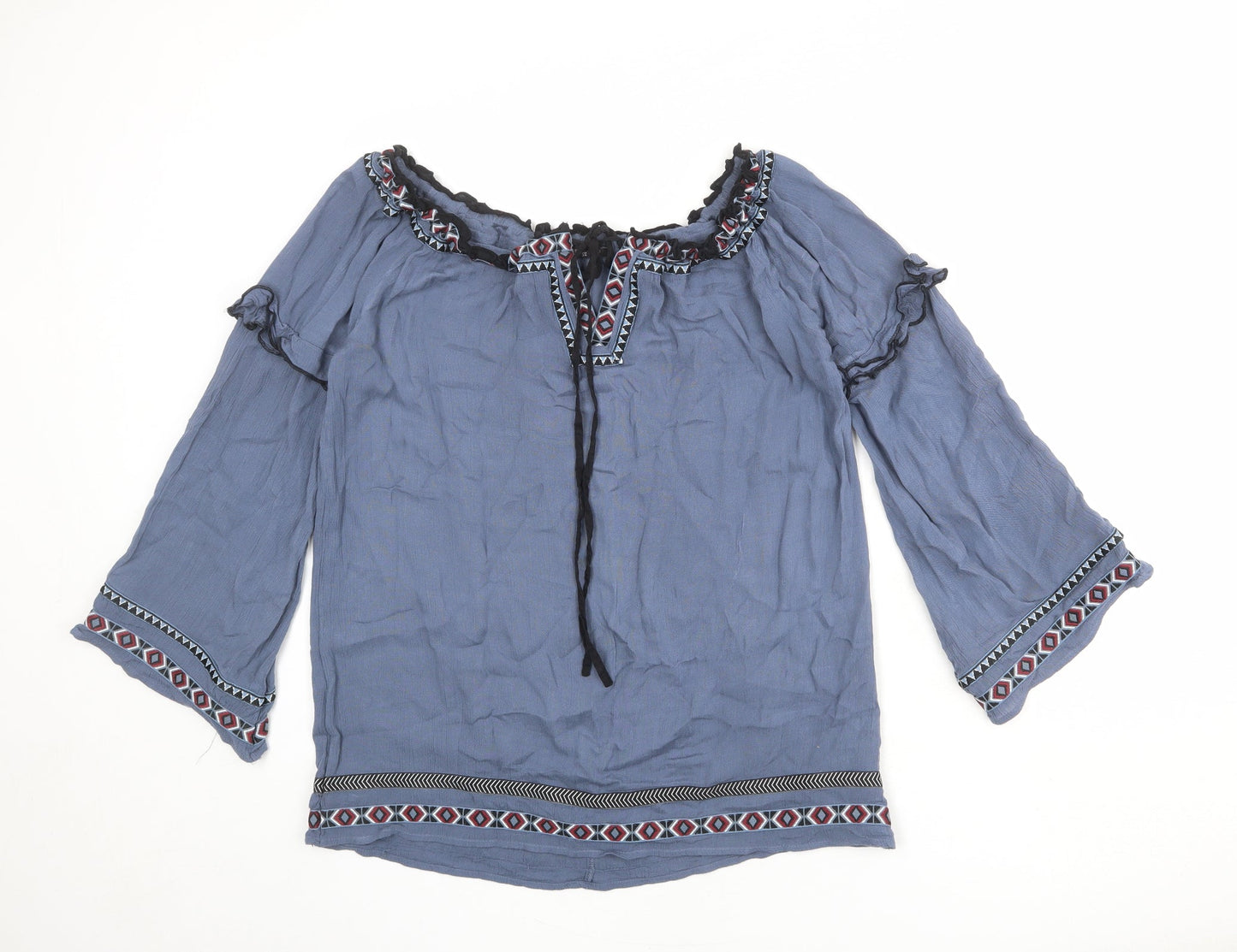 Womens UK Size 8 River Island Blue Basic Blouse