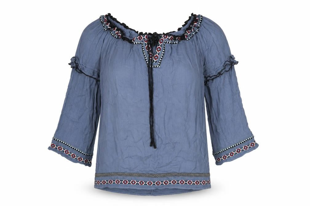 Womens UK Size 8 River Island Blue Basic Blouse