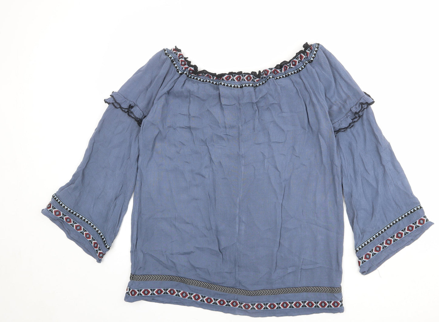 Womens UK Size 8 River Island Blue Basic Blouse
