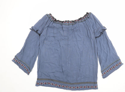 Womens UK Size 8 River Island Blue Basic Blouse