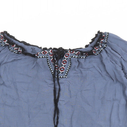 Womens UK Size 8 River Island Blue Basic Blouse