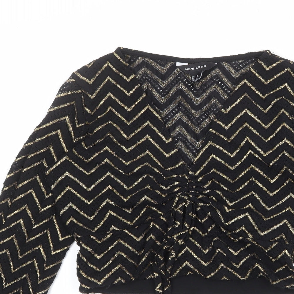 Womens UK Size 8 New Look Black Basic Blouse