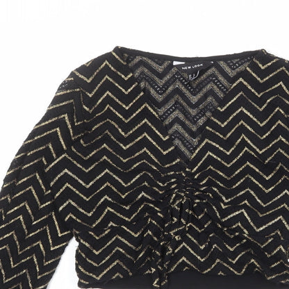 Womens UK Size 8 New Look Black Basic Blouse