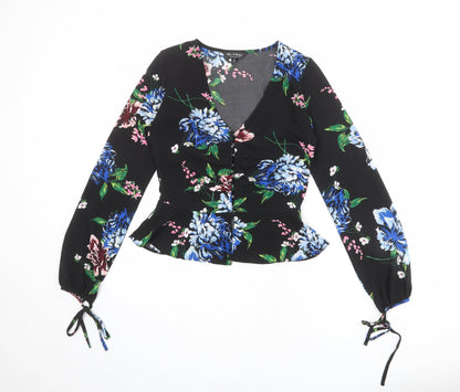 Womens UK Size 6 Dorothy Perkins Black Basic Blouse