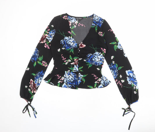 Womens UK Size 6 Dorothy Perkins Black Basic Blouse