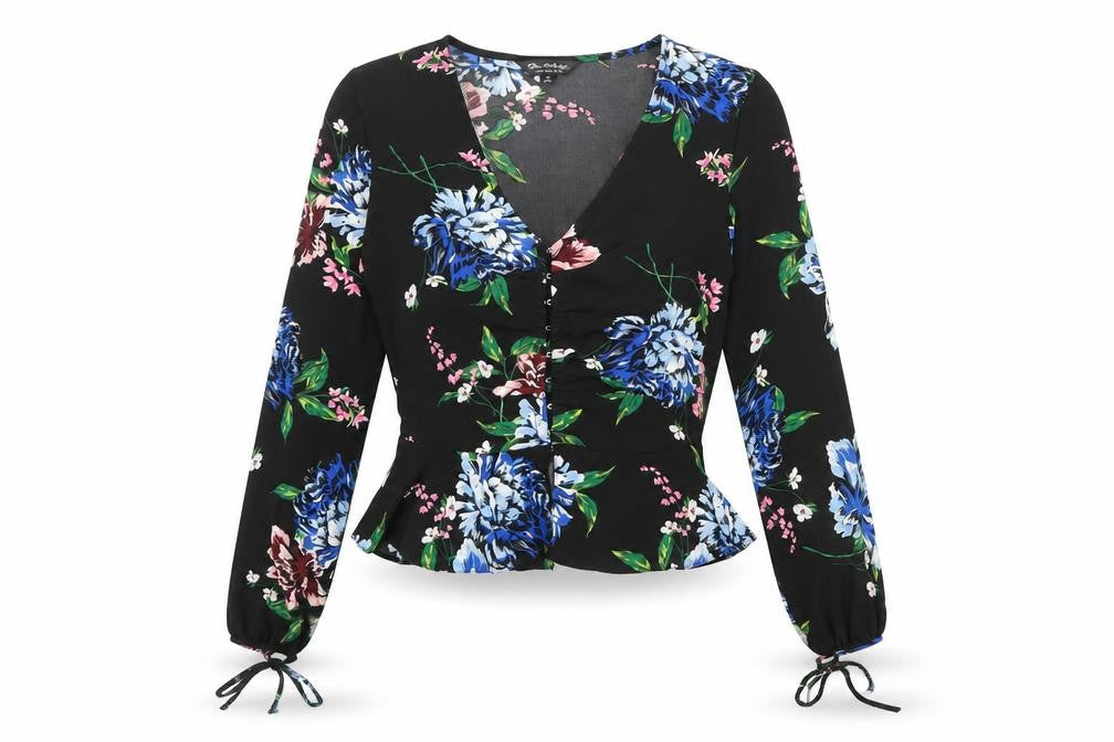 Womens UK Size 6 Dorothy Perkins Black Basic Blouse