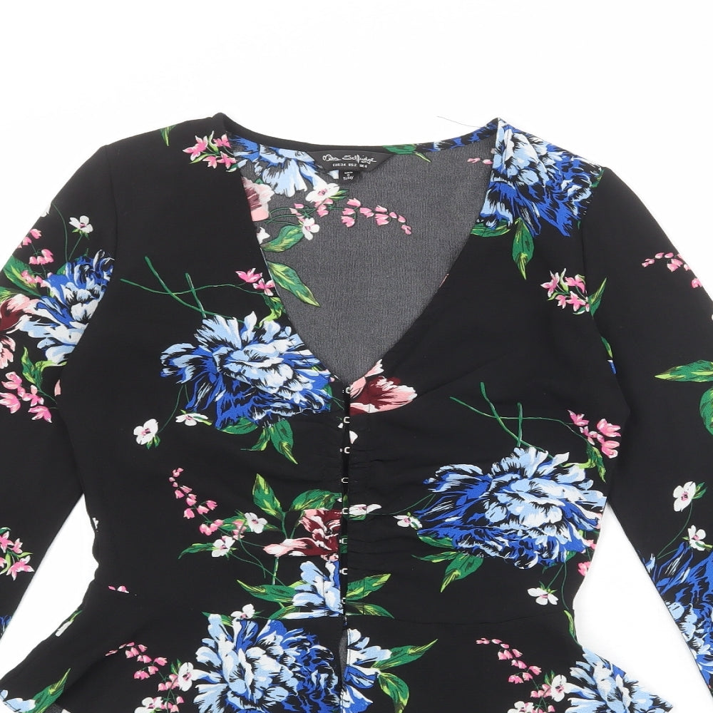 Womens UK Size 6 Dorothy Perkins Black Basic Blouse