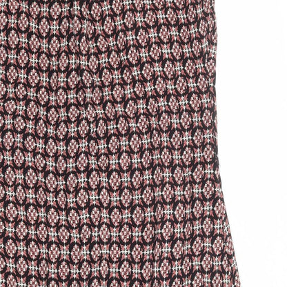Per Una Womens Multicoloured Geometric Viscose A-Line Size 12 V-Neck Button