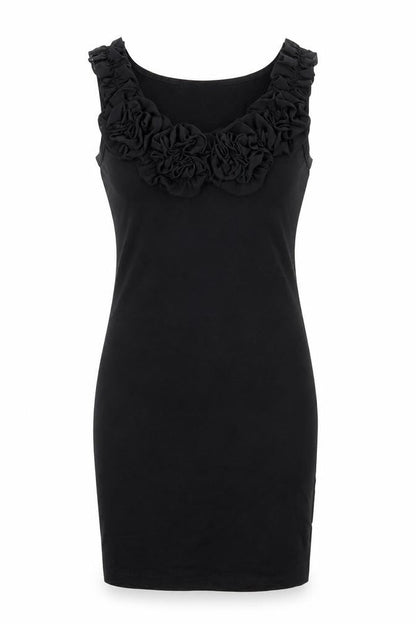 Miss Selfridge Womens Black Cotton Bodycon Size 8 Round Neck Pullover