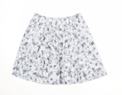 Marks and Spencer Womens Multicoloured Floral Polyester Swing Skirt Size 32 in