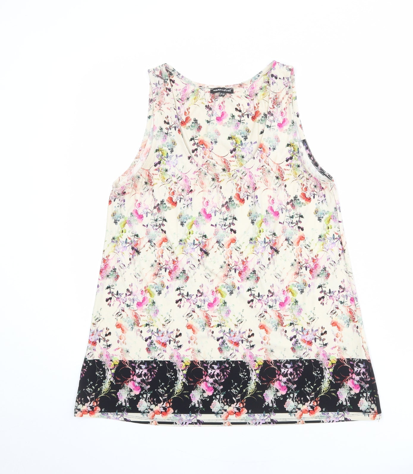 Womens UK Size 12 Warehouse Multicoloured Basic Tank