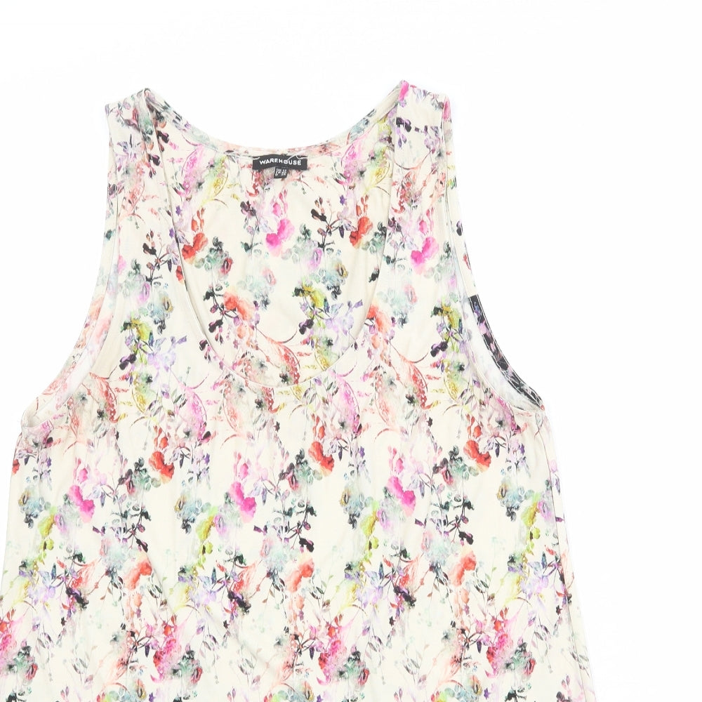 Womens UK Size 12 Warehouse Multicoloured Basic Tank