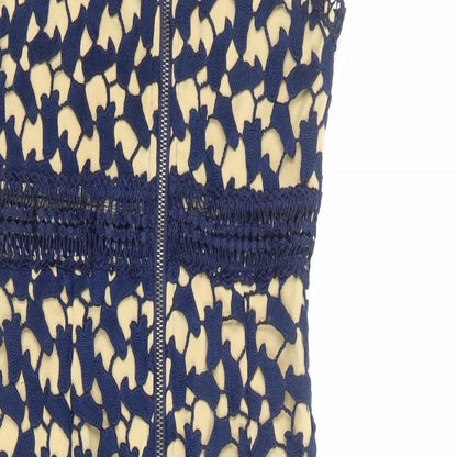 Love Triangle Womens Blue Polyester Sheath Size 8 Halter Zip