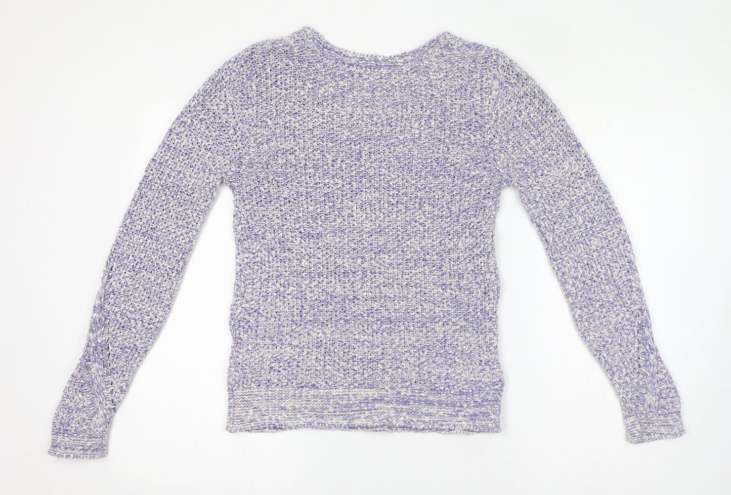 Indigo Womens Purple Round Neck 100% Cotton Pullover Jumper Size 8