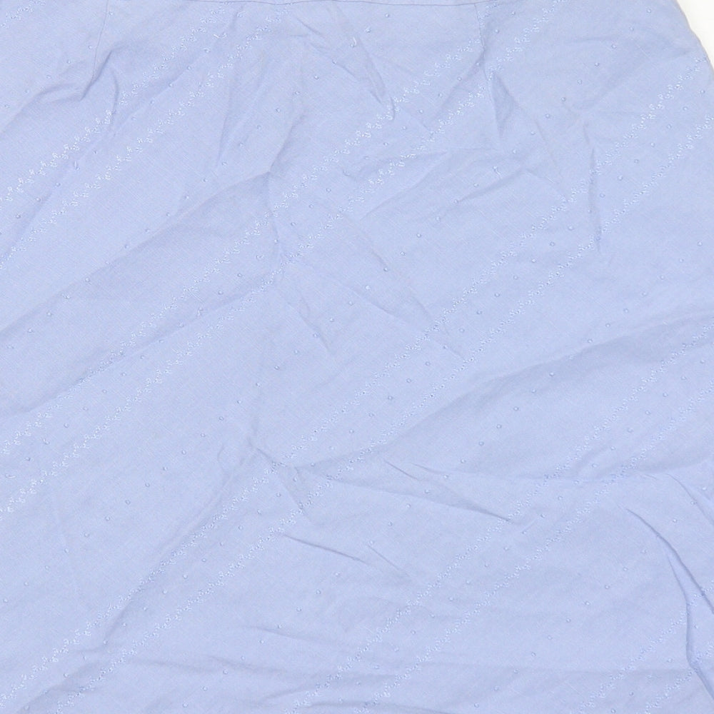 Ann Taylor Womens Purple Geometric Linen A-Line Skirt Size 12 Zip