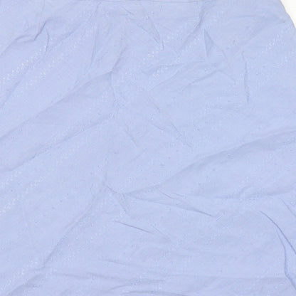 Ann Taylor Womens Purple Geometric Linen A-Line Skirt Size 12 Zip