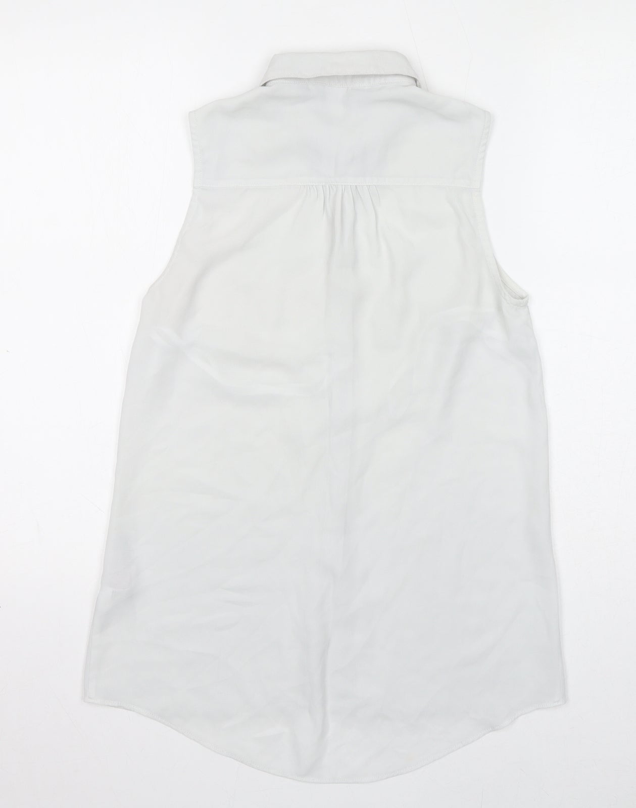Womens UK Size 8 New Look White Basic Button-Up